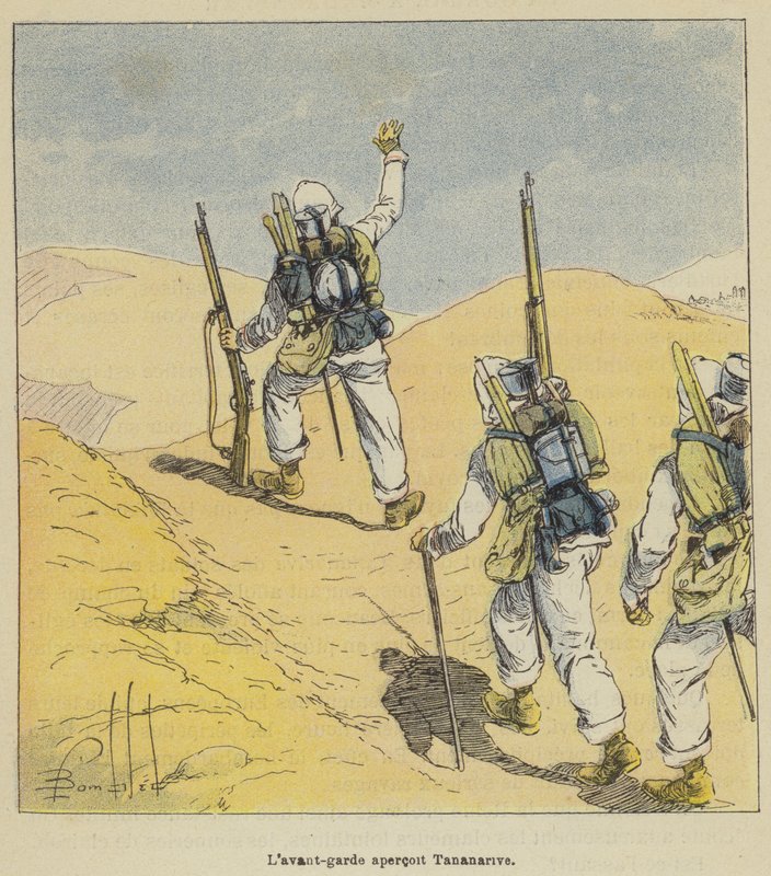 Etujoukko näkee Antananarivon tekijältä after Louis Charles Bombled