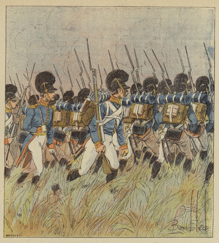 Ranskan linjan keskustaa vartioivat baijerilaiset tekijältä after Louis Charles Bombled
