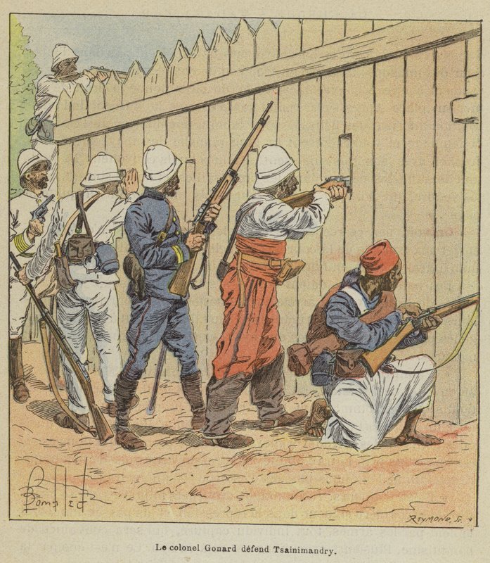 Eversti Gonard puolustaa Tsainimandrya tekijältä after Louis Charles Bombled