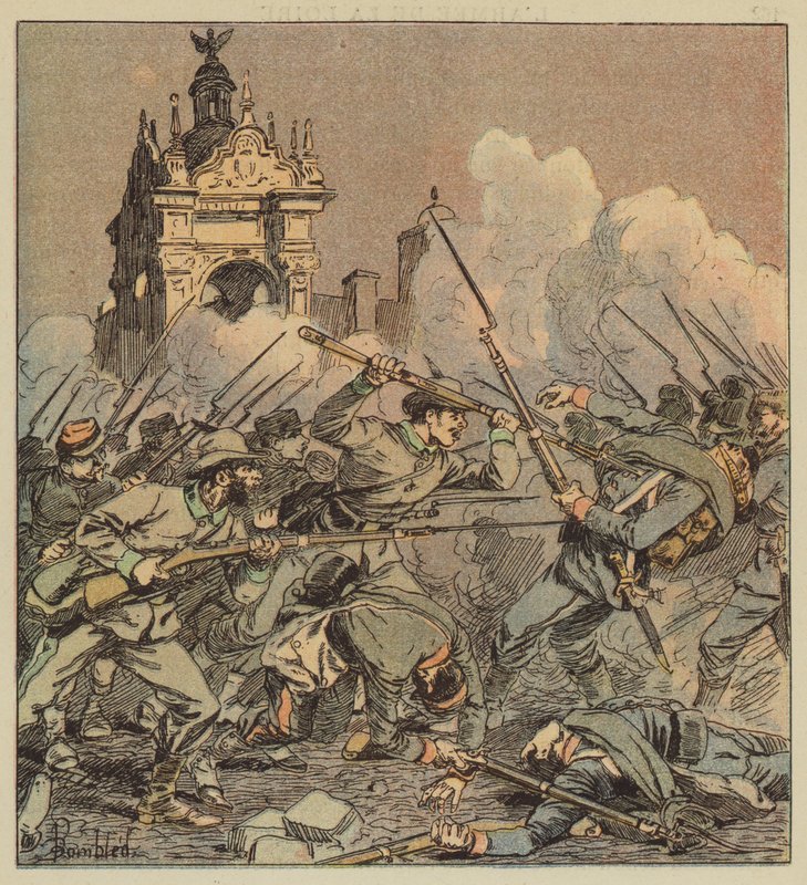 Yötaistelu torilla tekijältä after Louis Charles Bombled