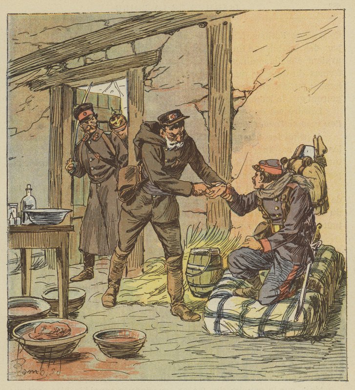 Tohtori Libert pelastaa Calvados-matkapuhelimen hengen vahingoittamalla häntä tekijältä after Louis Charles Bombled