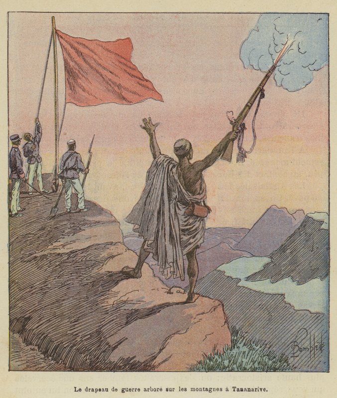 Antananarivon vuorilla liehuu sotalippu tekijältä after Louis Charles Bombled