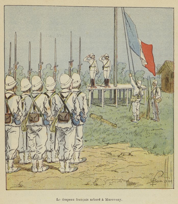 Ranskan lippu nostettiin Marovoayssa tekijältä after Louis Charles Bombled