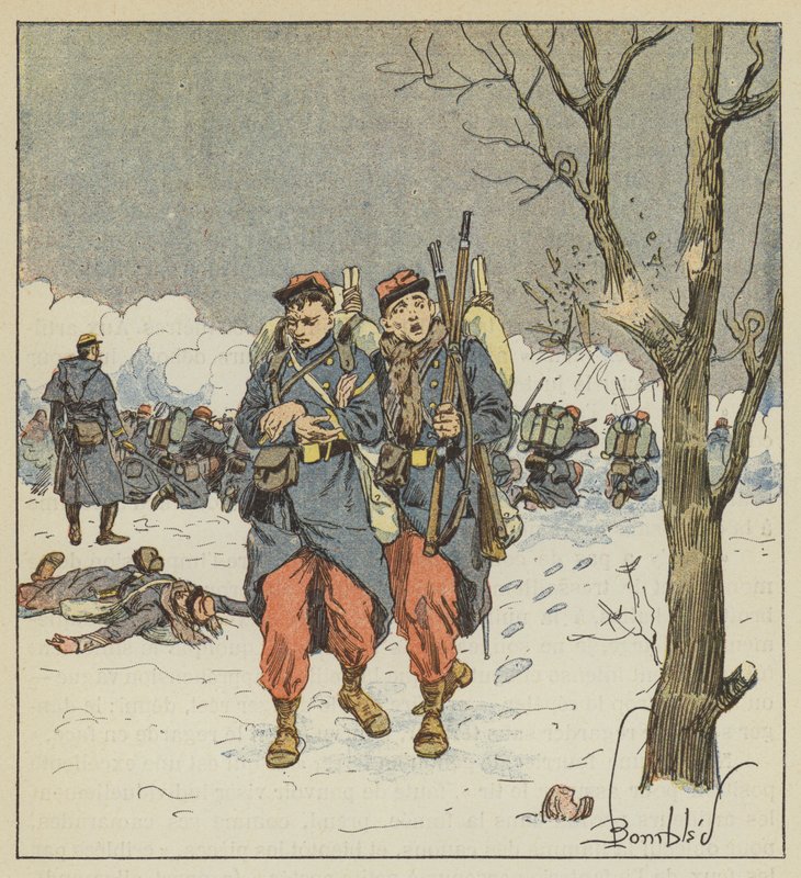 Loukkaantunut Delorme vetäytyy luotien alla tekijältä after Louis Charles Bombled