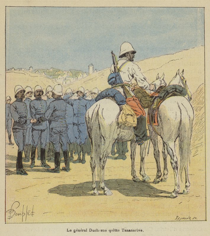 Kenraali Duchesne lähtee Antananarivosta tekijältä after Louis Charles Bombled