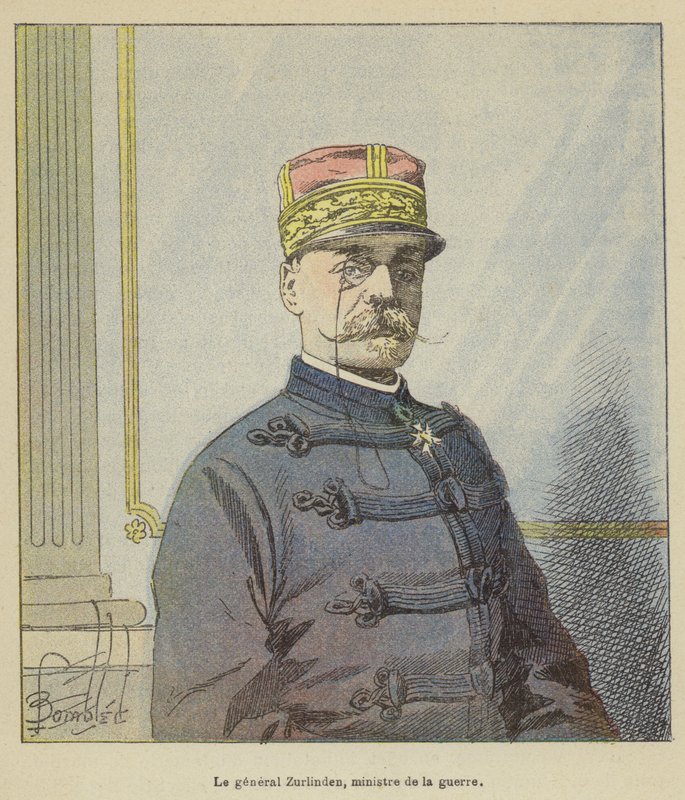 Kenraali Zurlinden, sotaministeri tekijältä after Louis Charles Bombled