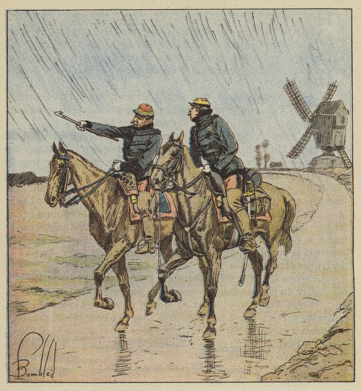 Kenraali dAurelle de Paladines ja hänen avustajansa tekijältä after Louis Charles Bombled