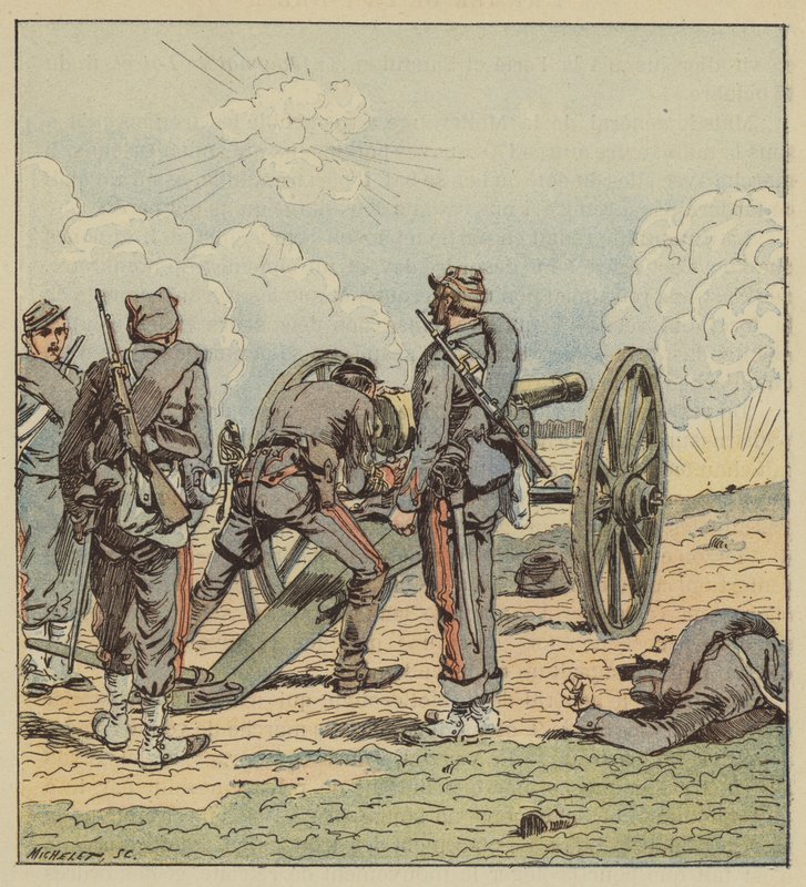 Luutnantti Coffinieres de Nordeck osoittaa itse nappuloitaan tekijältä after Louis Charles Bombled