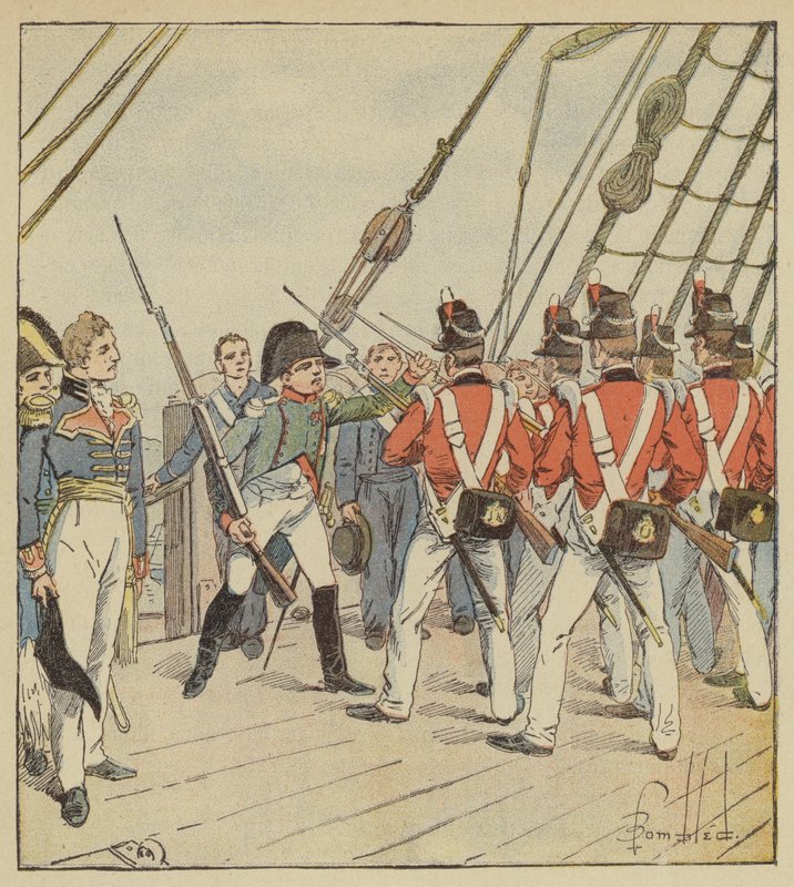 Keisari määrää harjoituksen Bellerophonin sotilaille tekijältä after Louis Charles Bombled
