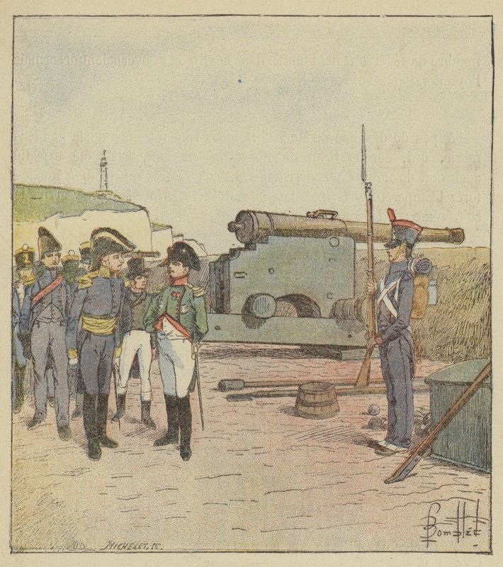 Keisari vierailee Aix-saaren linnoituksissa tekijältä after Louis Charles Bombled