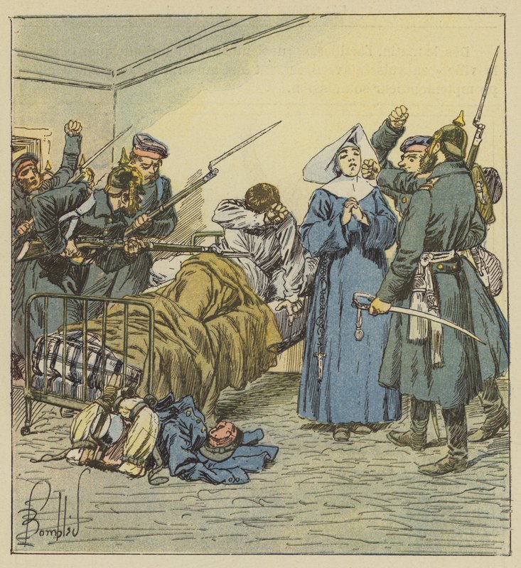 Preussilaisilla on Boulevard Negrierin ambulanssi tekijältä after Louis Charles Bombled