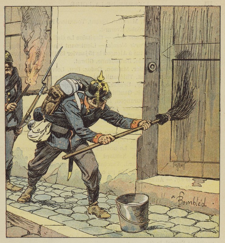 Preussilaiset sytyttivät tuleen 193 taloa Chateaudunissa pinnoitettuaan ne öljyllä tekijältä after Louis Charles Bombled