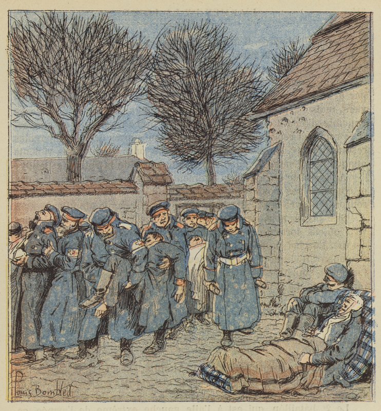 Haavoittuneet Lorcyn presbyterian pihalla tekijältä after Louis Charles Bombled