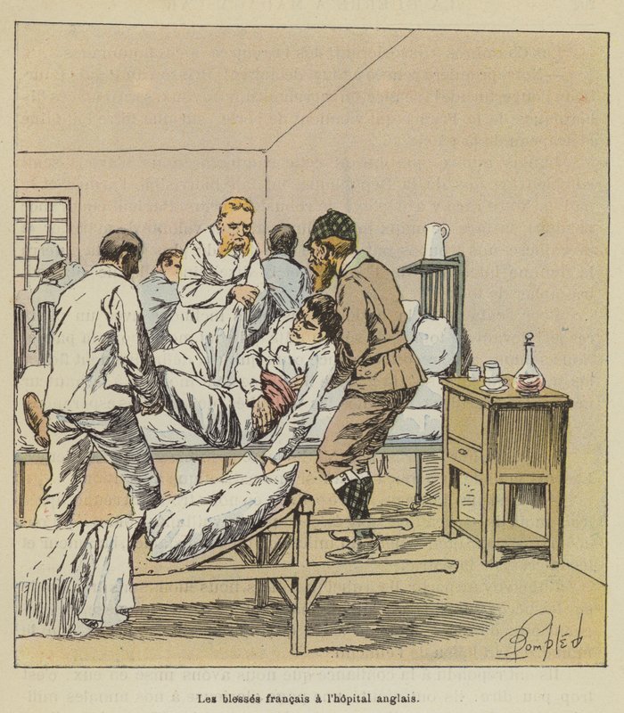 Ranskalaiset haavoittuivat englantilaisessa sairaalassa tekijältä after Louis Charles Bombled