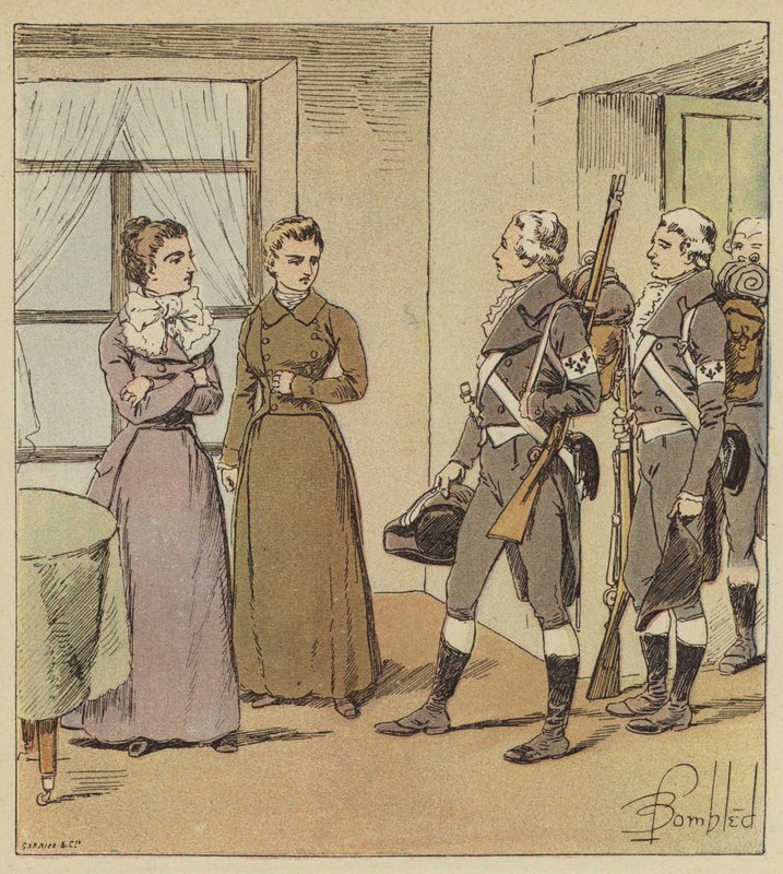 Verdunin nuoret tytöt ja Conden armeijan sotilaat tekijältä after Louis Charles Bombled