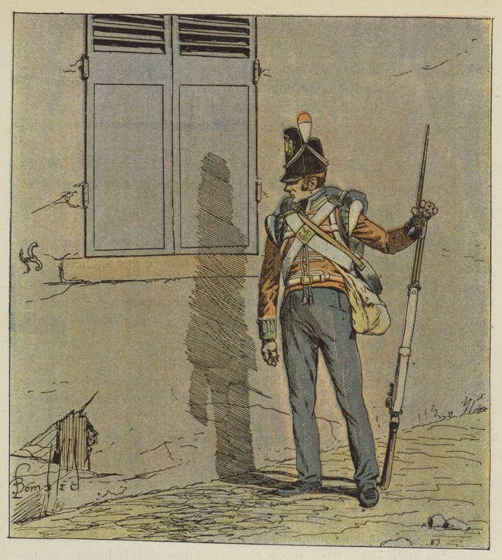 Vartijat lähetetään yöllä koskettamaan taloa tekijältä after Louis Charles Bombled