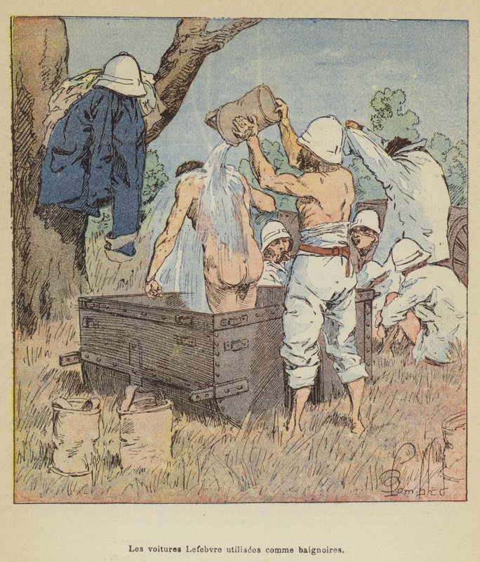Lefebvre-autoja, joita käytetään kylpyammeina tekijältä after Louis Charles Bombled