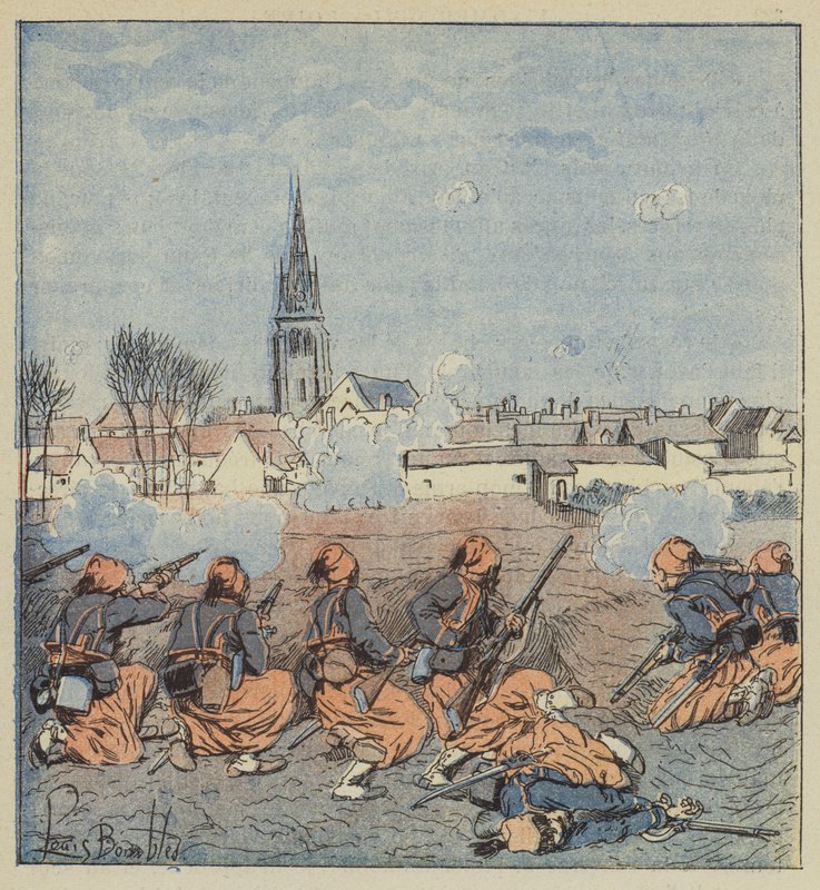 Zouaves hyökkäsi Beaune-la-Rolanden kimppuun tekijältä after Louis Charles Bombled