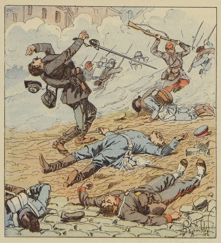 Kapteeni de Boissieu kuoli Orleansin taistelussa tekijältä after Louis Charles Bombled