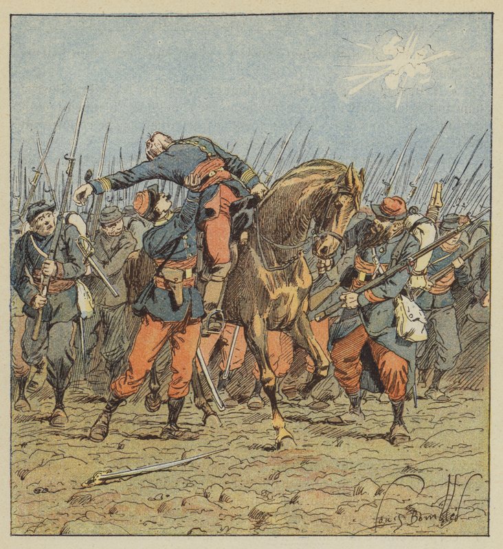Eversti de Fonlonguen kuolema tekijältä after Louis Charles Bombled