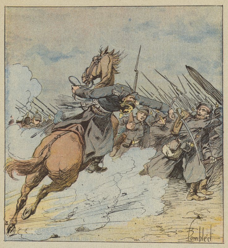 Eversti de Kontskin kuolema tekijältä after Louis Charles Bombled