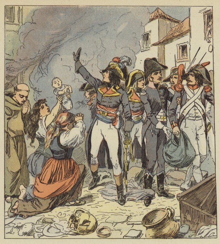 Napoleon tekee lopun Rooman ryöstöstä tekijältä after Louis Charles Bombled