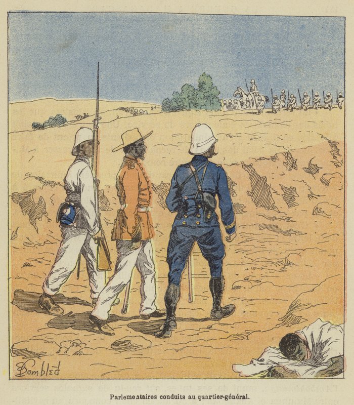 Parlamenttiedustajat vietiin päämajaan tekijältä after Louis Charles Bombled