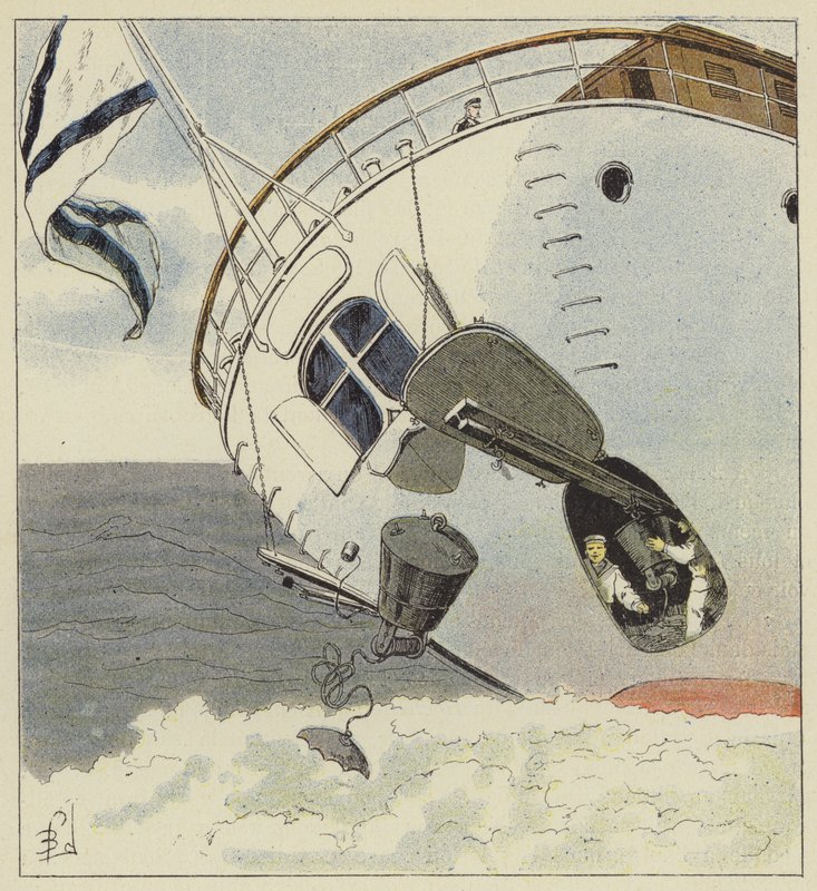 Vedenalaisten miinojen laskeminen tekijältä after Louis Charles Bombled