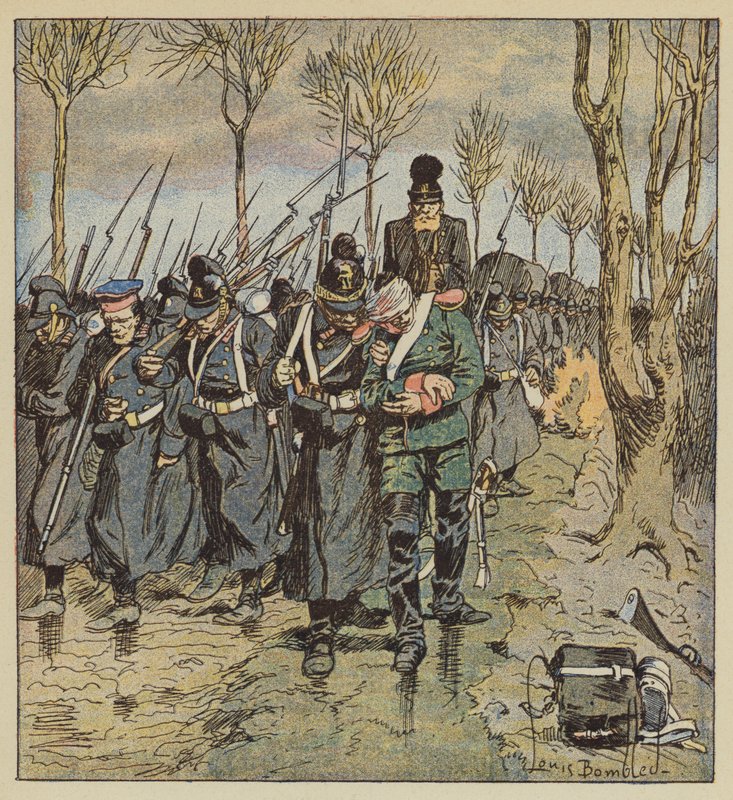 Saksalaisten vetäytyminen tekijältä after Louis Charles Bombled