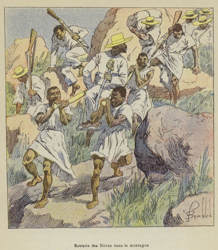 Hovien vetäytyminen vuorella tekijältä after Louis Charles Bombled