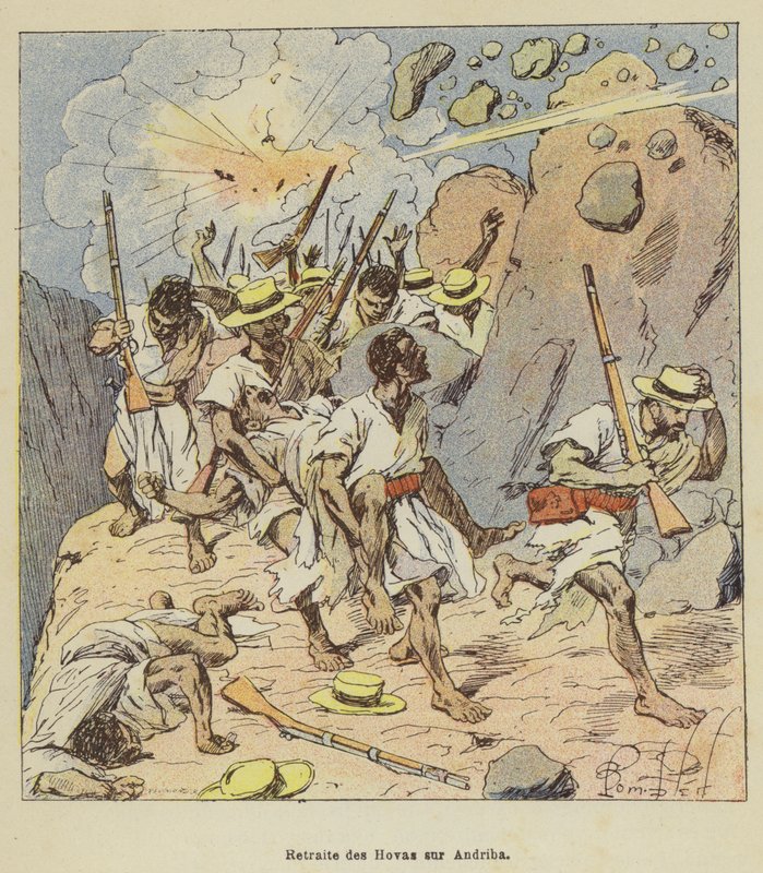 Hovien vetäytyminen Andribassa tekijältä after Louis Charles Bombled