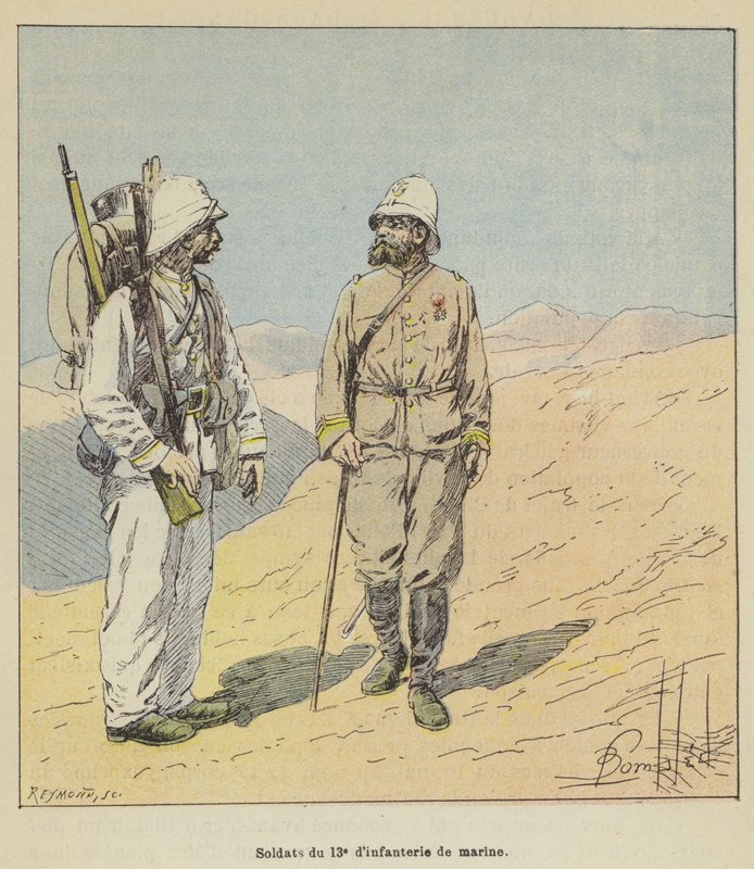 13. merijalkaväen sotilaat tekijältä after Louis Charles Bombled