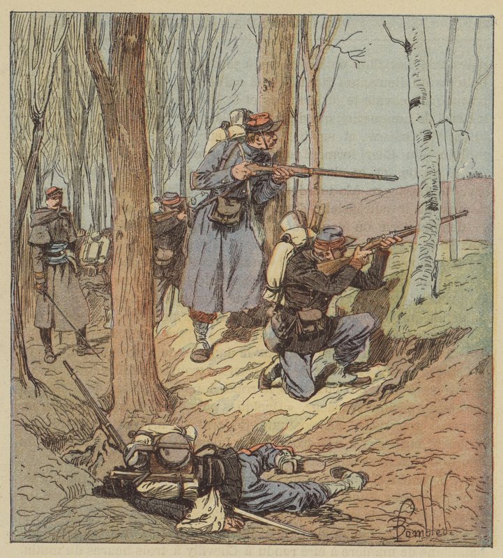 Taistelijat dArtenayssa tekijältä after Louis Charles Bombled