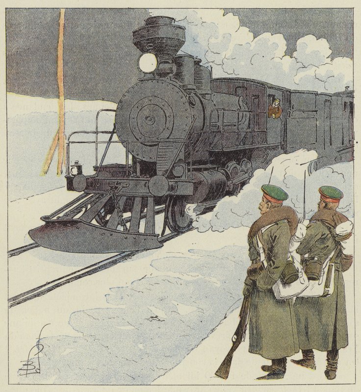 Sotilasjuna Trans-Siperiassa tekijältä after Louis Charles Bombled