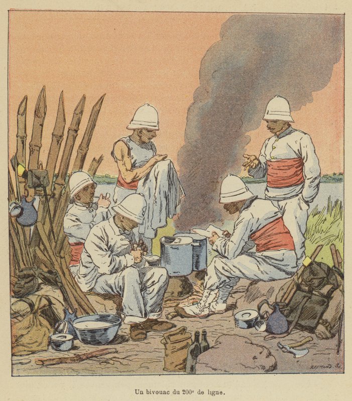 200. rivin bivouac tekijältä after Louis Charles Bombled