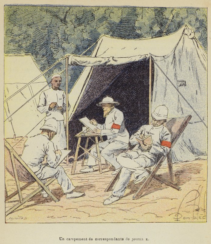 Lehden kirjeenvaihtajien leiri tekijältä after Louis Charles Bombled