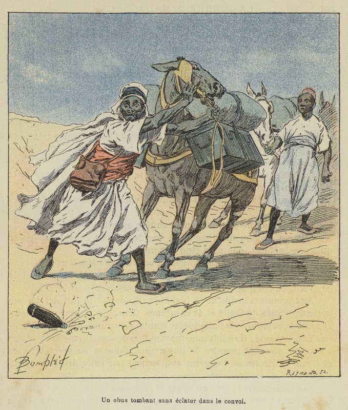 Ammunta, joka putoaa räjähtämättä saattueessa tekijältä after Louis Charles Bombled