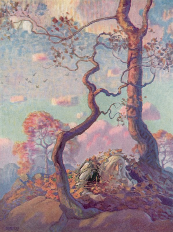Kuvitus Rip Van Winklelle tekijältä after Newell Convers Wyeth