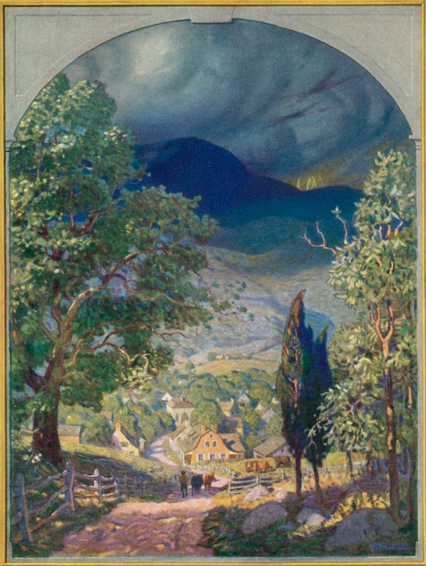 Kuvitus Rip Van Winklelle tekijältä after Newell Convers Wyeth