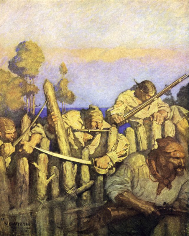 Kuvitus Treasure Islandille tekijältä after Newell Convers Wyeth