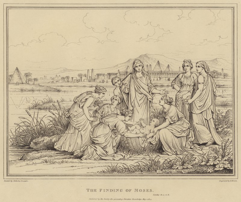 Mooseksen löytö, Exodus tekijältä after Nicolas Poussin