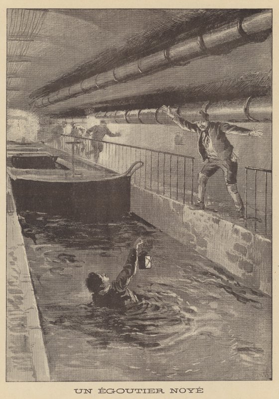 Viemärityöntekijän hukkuminen tekijältä after Oswaldo Tofani