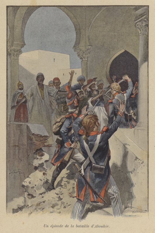 Jakso Abukirin taistelun aikana Egyptissä, 1799 tekijältä after Paris