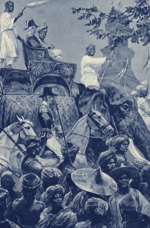 Singapore, britit saapuvat kaupunkiin, jonka Johoren sulttaani luovutti vuonna 1824 rahasummalla tekijältä after Richard Caton II Woodville