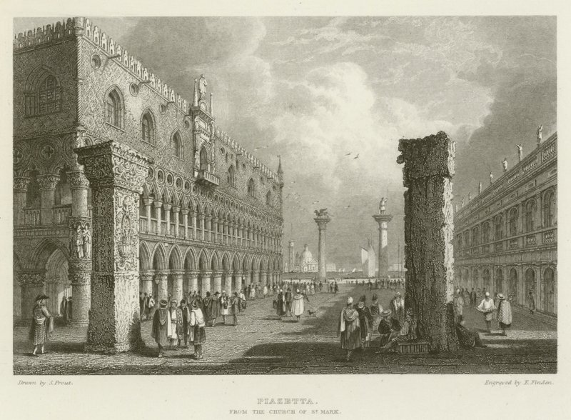 Piazzetta, Pyhän Markuksen kirkosta tekijältä Samuel (after) Prout