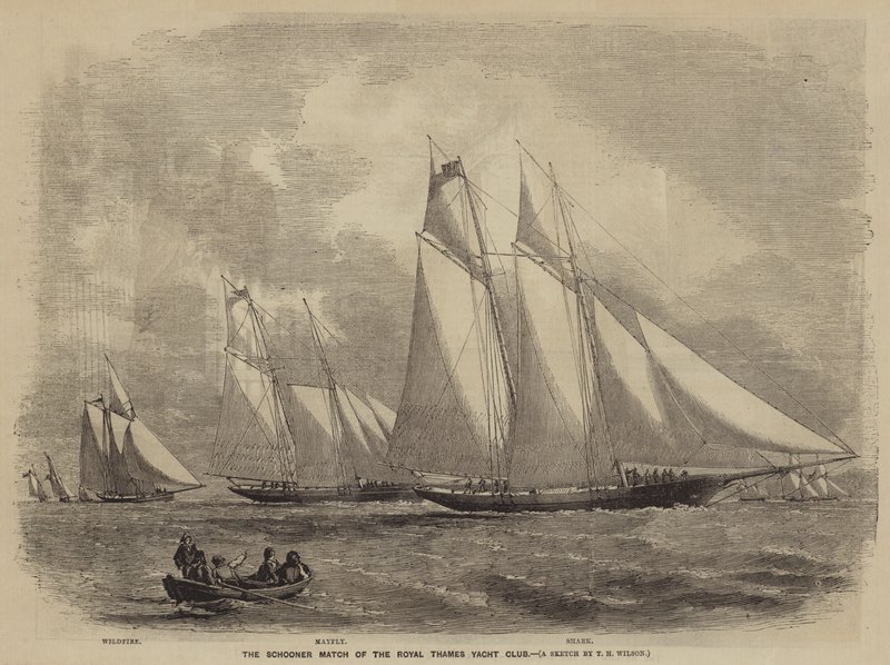 Royal Thames Yacht Clubin kuunariottelu tekijältä after Thomas Harrington Wilson