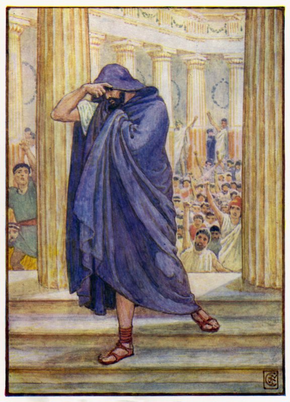Hän poistui konventista piilottaen kasvonsa viittaansa tekijältä after Walter Crane
