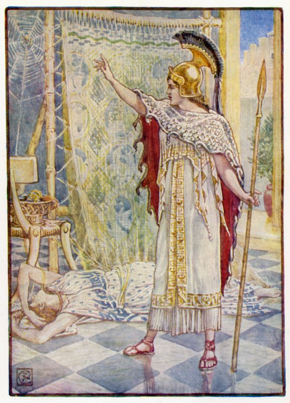 Hän muutti hänet hämähäkkiksi tekijältä after Walter Crane