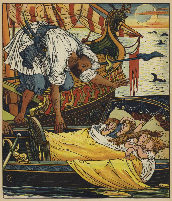 Corsair pelastaa lapset tekijältä after Walter Crane