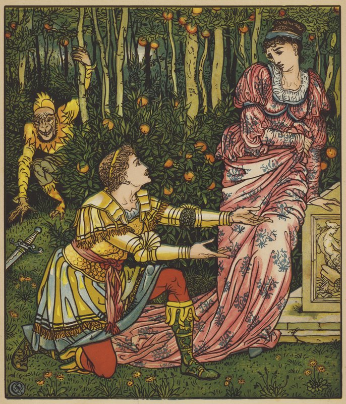 Kuningas antaa miekan pudota tekijältä after Walter Crane